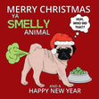 Smelly Pug Christmas Card