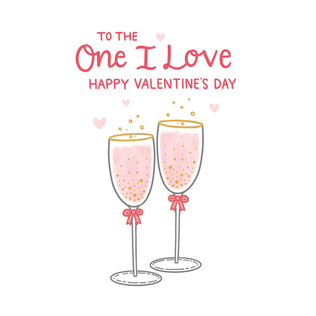 To The One I Love Glasses Of Pink Champagne Valentine's Day Card Season_Valentine's Day Seo_One I Love