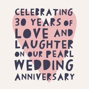 Pearl Wedding Anniversary Cards - 1