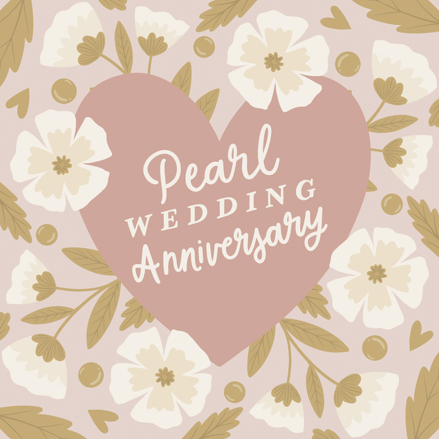 Pearl Wedding Anniversary Cards - 1