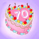 70 Birthday Cake Card
