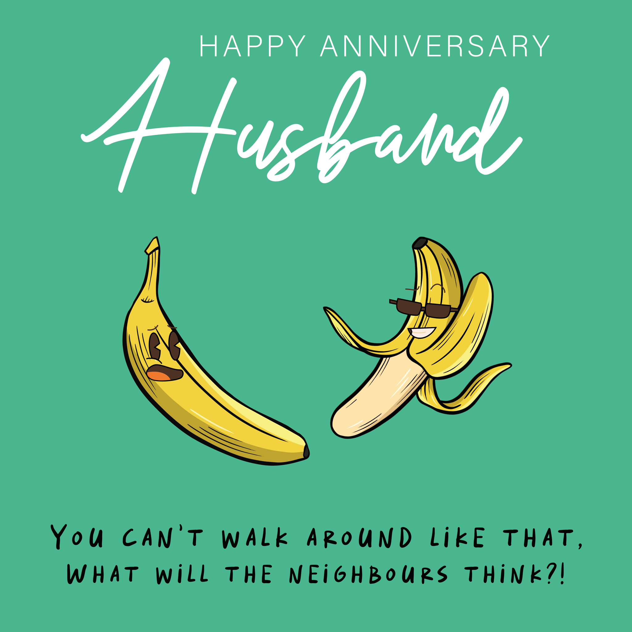 Flashing Banana Husband Anniversary Card Boomf 9714