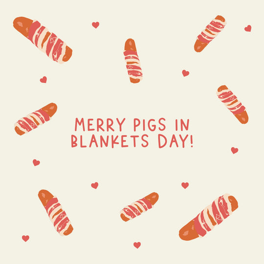 Merry Pigs In Blankets Day Christmas Card