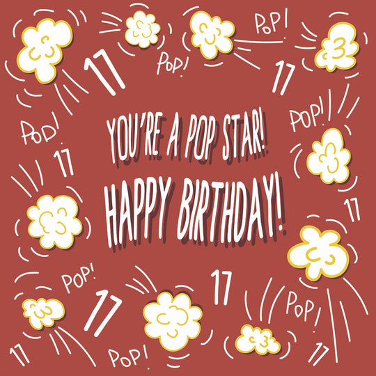 You Are A Pop Star! 17th Birthday Card