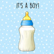 It's A Boy Baby Bottle Card