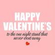 Happy Valentine's To The One Night Stand Card