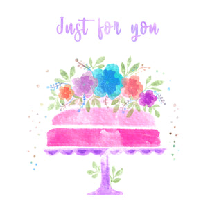 Watercolour Flowers Happy Birthday Card Seo_Watercolour