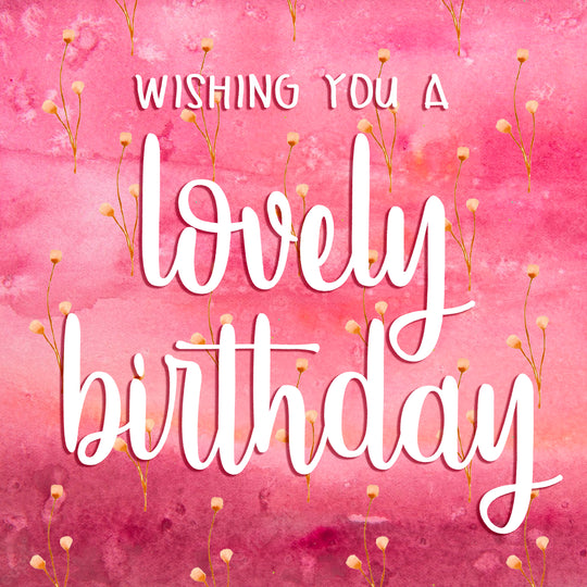 Pink Watercolour Flowers Happy Birthday Card