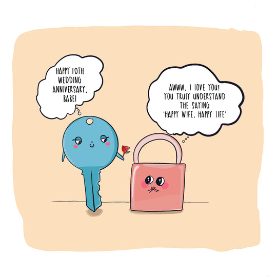 Happy Wife Happy Life Happy 10th Wedding Anniversary