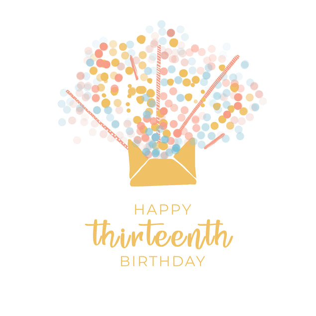 Golden Envelope Happy 13th Birthday Card Milestone Age_13th Birthday