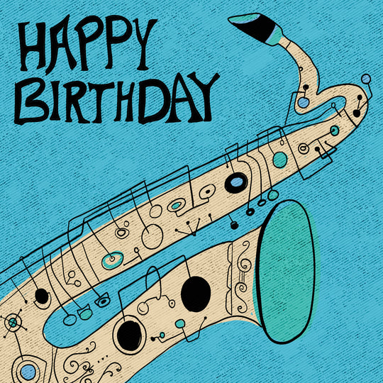 Jazz Music Happy Birthday Card