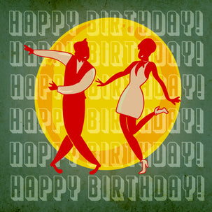 Retro Dancing Happy Birthday Card Seo_1940