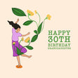 Happy 30th Birthday Granddaughter Cute Lady In Flowers