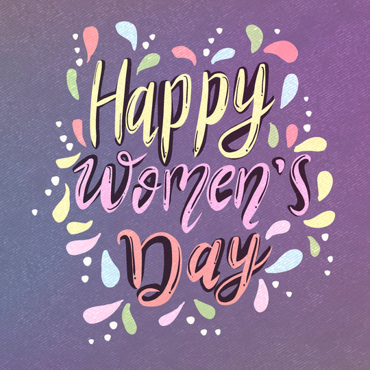 Happy Women?s Day Purple Background Card