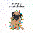 Garland Pug Merry Christmas Card Seo_Pug Season_Christmas