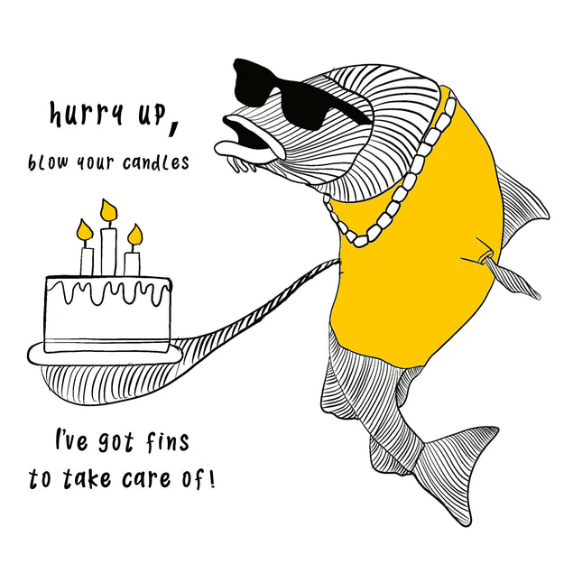 Happy Birthday Blow Your Candles Cool Fish