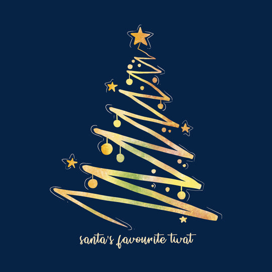 Santa's Favourite Twat Abstract Christmas Tree Christmas Card