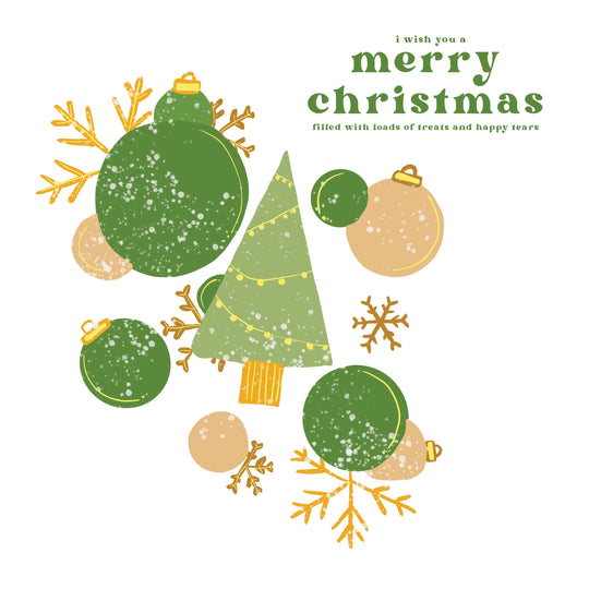 Merry Christmas Abstract Christmas Tree And Baubles Card