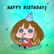 Happy Birthday Cute Anime Girl With A Small Cake