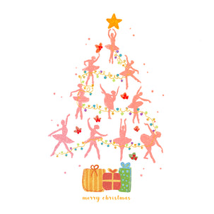 Merry Christmas Christmas Tree Made Of Ballerinas Card Season_Christmas Seo_Ballet