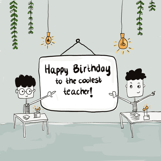 Happy Birthday To The Coolest Teacher Card