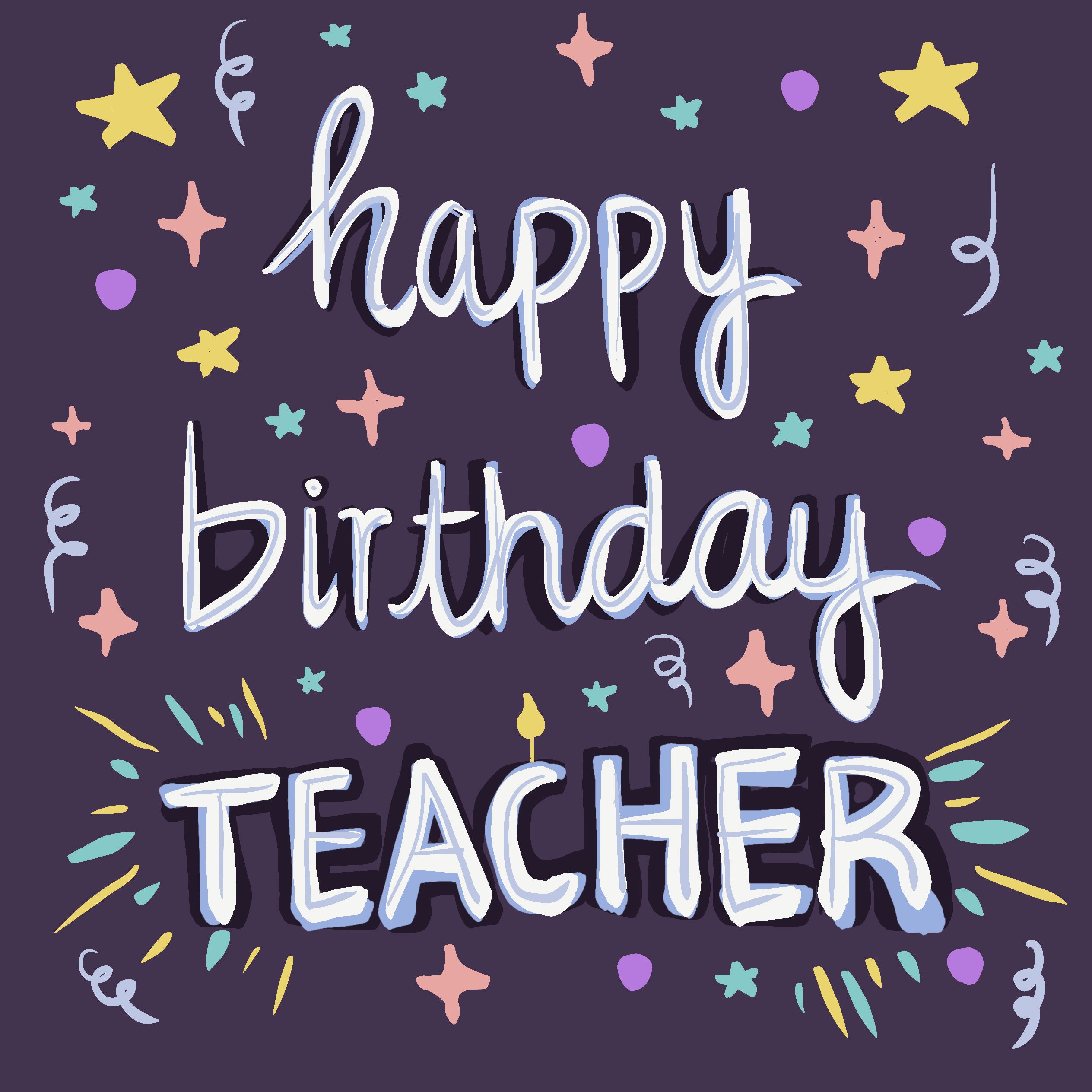 Purple Background Happy Birthday Teacher Card Boomf purple-background-happy-birthday-teacher-card-boomf