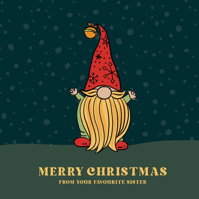 Merry Christmas From Your Favourite Sister Christmas Gnome Card Season_Christmas Recipient_For Brother