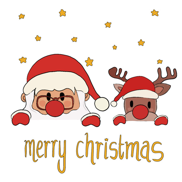 merry christmas santa and reindeer