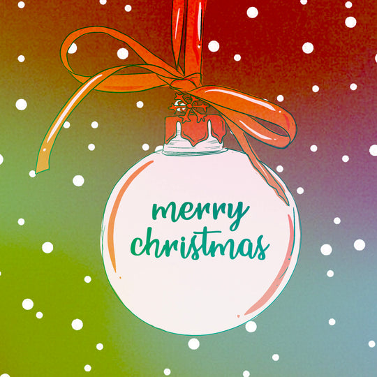 Merry Christmas White Bauble Card