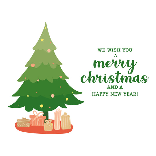 Merry Christmas Christmas Tree And Presents Card