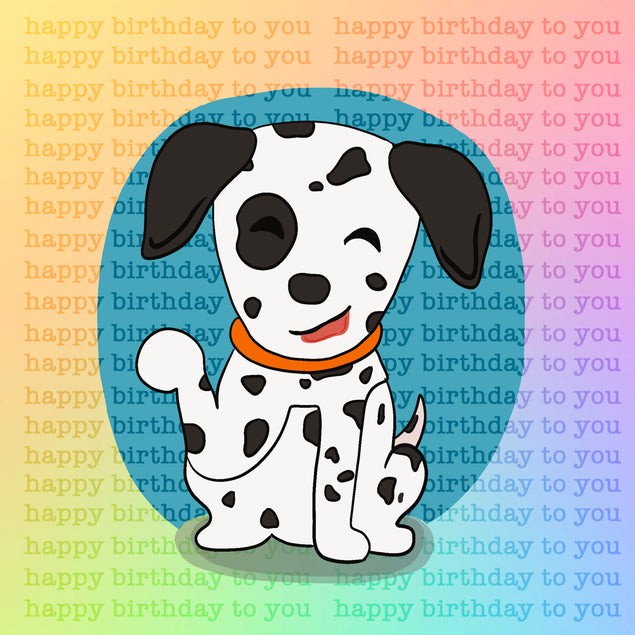 Cute Dalmatian Dog Happy Birthday Card Seo_Dalmatian