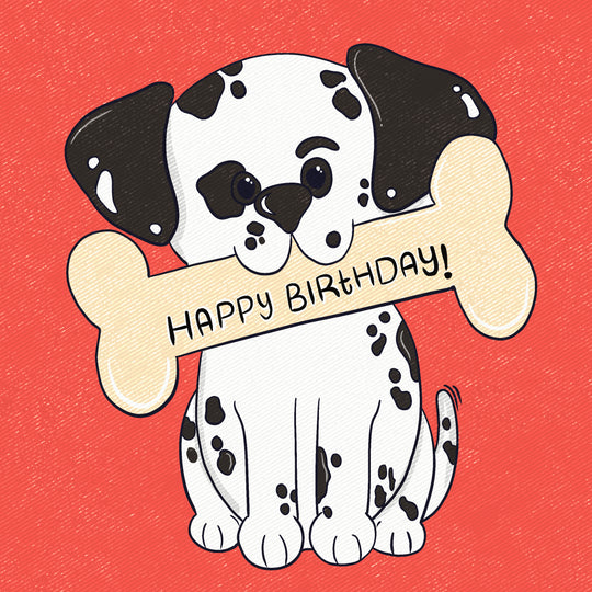 Little Dalmatian Dog Happy Birthday Card