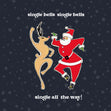Single All The Wat Santa And Deer Dancing Christmas Card Season_Christmas Theme_Dancing
