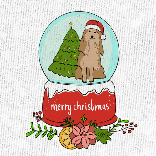 Snow Ball Dog Merry Christmas Card