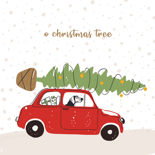 Dog Walker Christmas Tree Merry Christmas Card