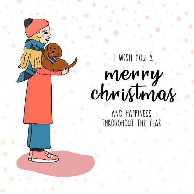 Dog Walker Wish You A Merry Christmas Card Seo_For Dog walker