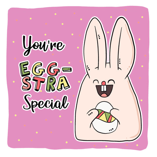 You're Egg-stra Special Laughing Bunny Easter Card