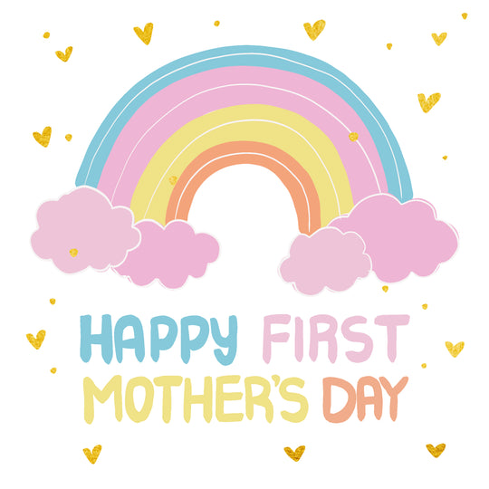 Happy First Mother's Day Cute Rainbow Card