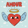 Amour Happy Winged Heart Valentine's Day Card Season_Valentine’s Day Seo_French