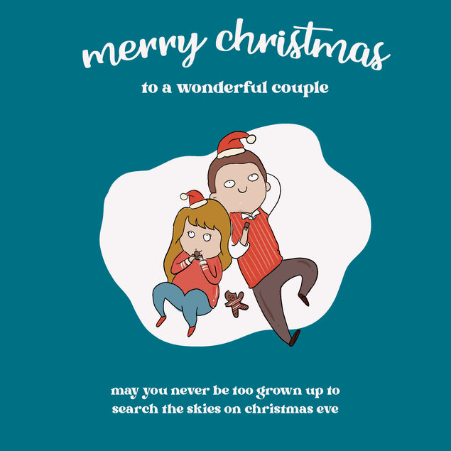 Merry Christmas Funny Couple Eating Gingerbreadmen Cookies Card Season_Christmas Style_Funny Recipient_For Couple