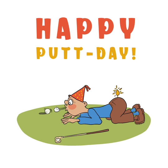 Funny Golf Player Happy Birthday Card