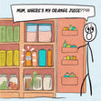 Happy Mother's Day Mum Where Is My Orange Juice Card Season_Mother’s Day, Style_Funny