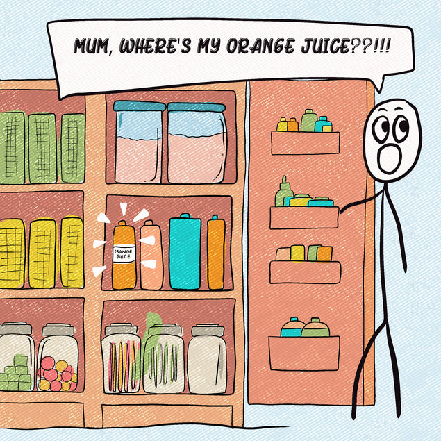 Happy Mother's Day Mum Where Is My Orange Juice Card Season_Mother’s Day, Style_Funny