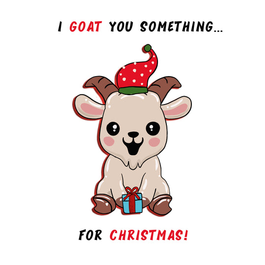 I Goat You Something For Christmas Cute Little Goat Card