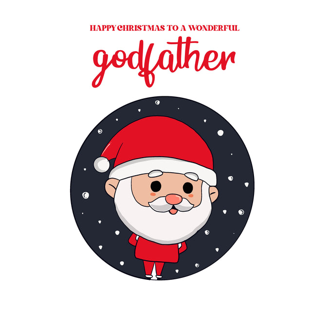 Happy Christmas Godfather Cute Santa Card Season_Christmas Seo_For Godfather