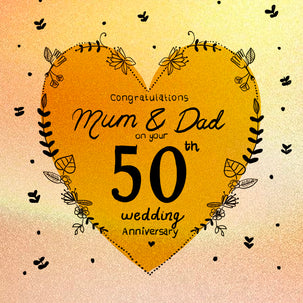 Mum & Dad Happy Golden Wedding Anniversary Card Occasion_Wedding Anniversary Anniversary_50th Anniversary