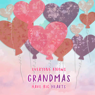 Happy Valentine's Day Grandma Big Heart-Shaped Balloons Card Season_Valentine's Day Recipient_For Grandma