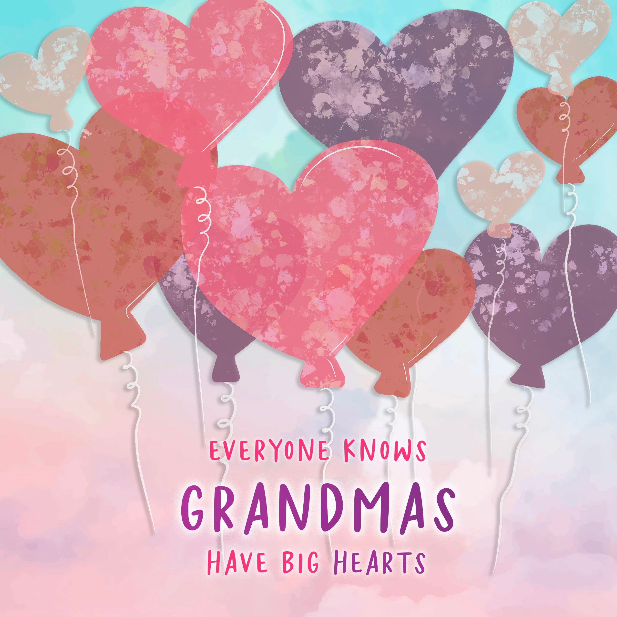 Happy Valentine's Day Grandma Big Heart-Shaped Balloons Card Season ...