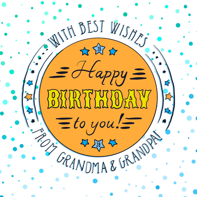 Colorful Happy 18th Birthday Grandson Recipient_For Grandson Milestone Age_18th Birthday