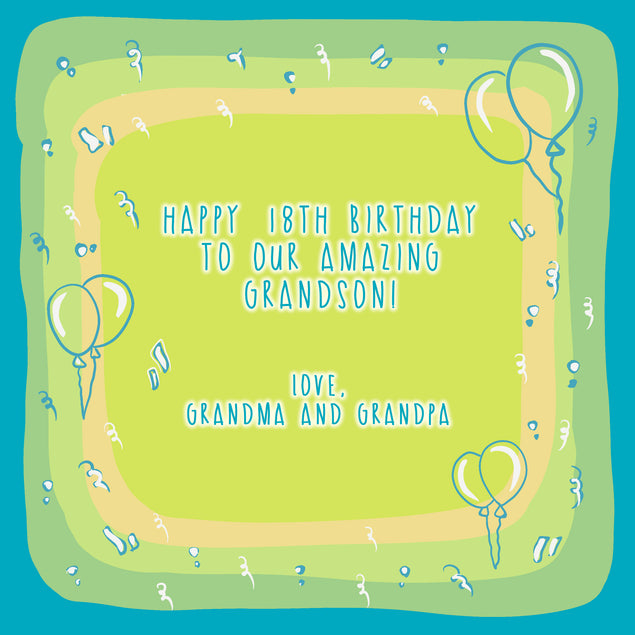 Cute Colorful Balloons Happy 18th Birthday Grandson Recipient_For Grandson Milestone Age_18th Birthday